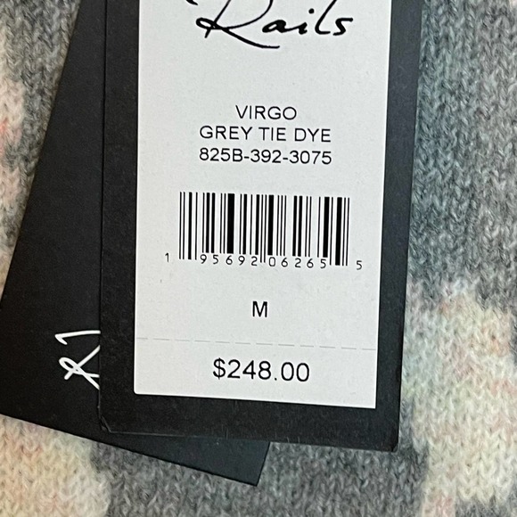 NEW Rails Virgo Tie Dye Long Sleeve Pullover Sweater Gra Women's Size Medium - Picture 9 of 11